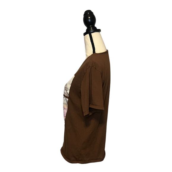 Van Gogh The Olive Orchard Shirt Women Sz L Brown Graphic Tee Philosophy of Love - Picture 3 of 8